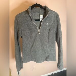 Decathlon Quechua Gray and Pink Half-Zip Pullover